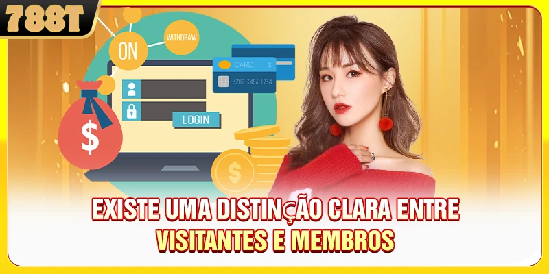 Existe uma distinção clara entre visitantes e membros